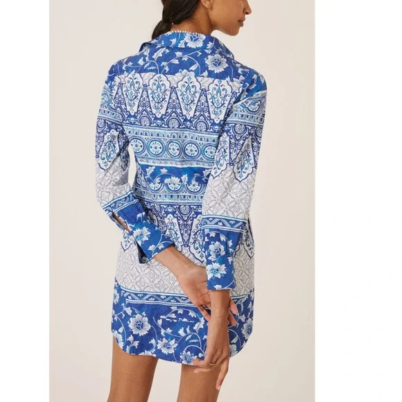 Anthropologie Printed V-Neck Buttonfront Shirtdress XS - Picture 2 of 16